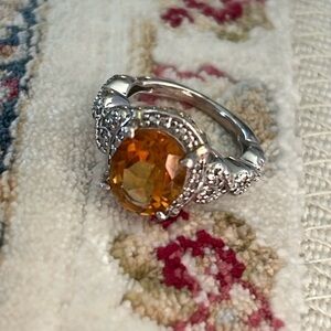Elegant 925 Silver Citrine Ring